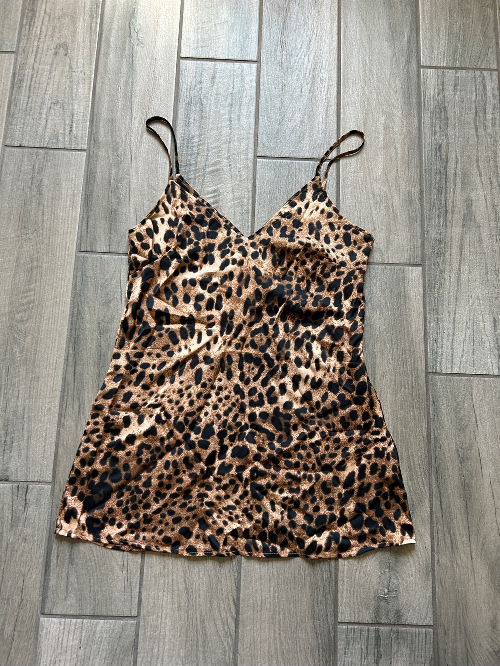 Nasty Gal Leopard Print Mini Slip Dress - Black & Brown